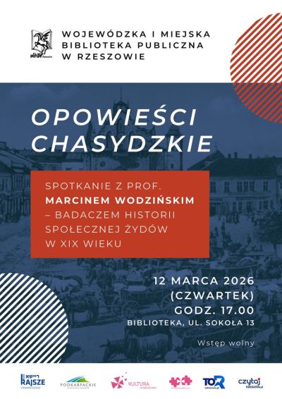 Grafika promująca spotkanie z Marcinem Wodzińskim